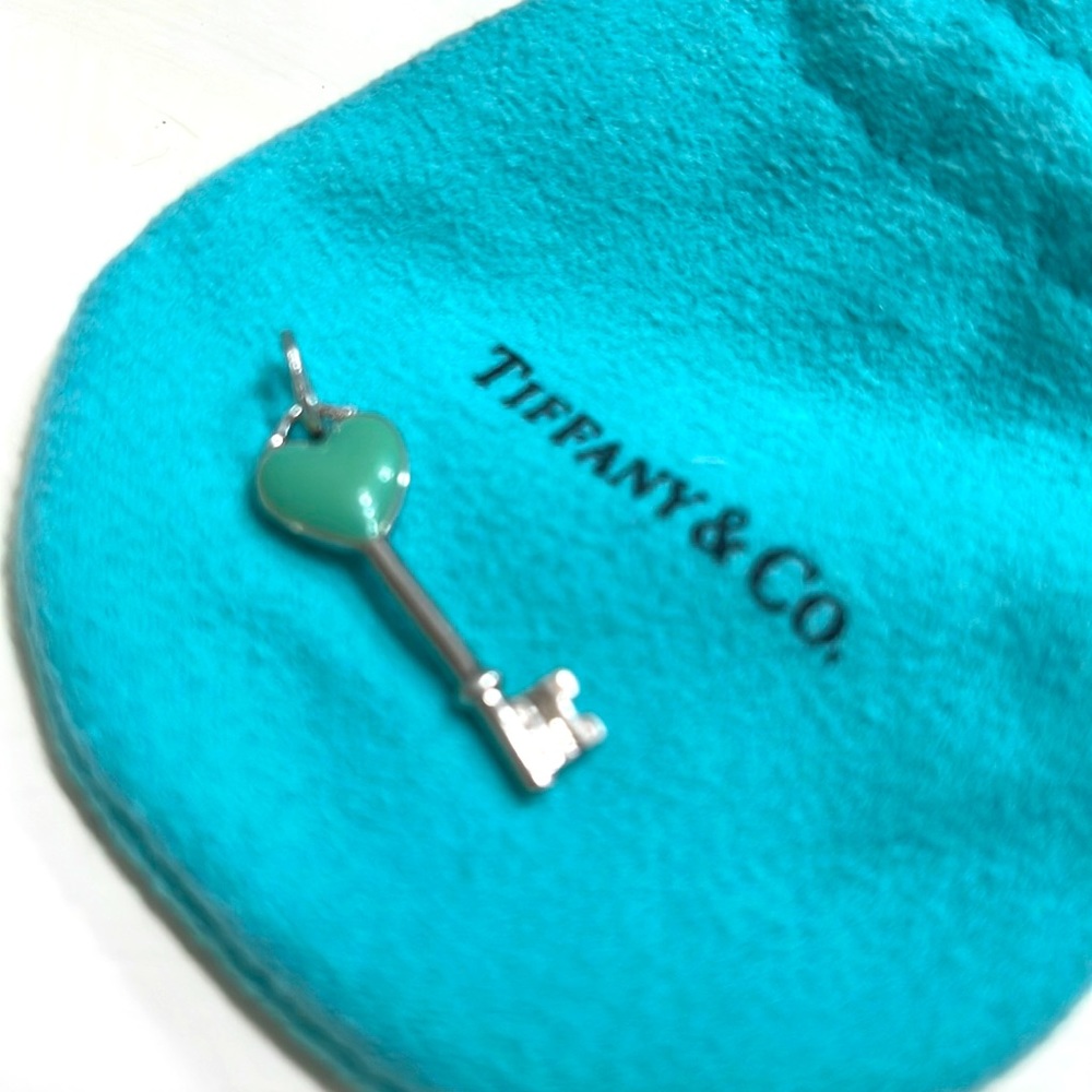 Tiffany & Co. blue enamel key pendant